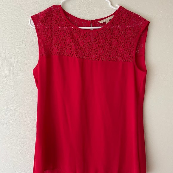 Banana Republic Tops - Red lace detail top, never worn